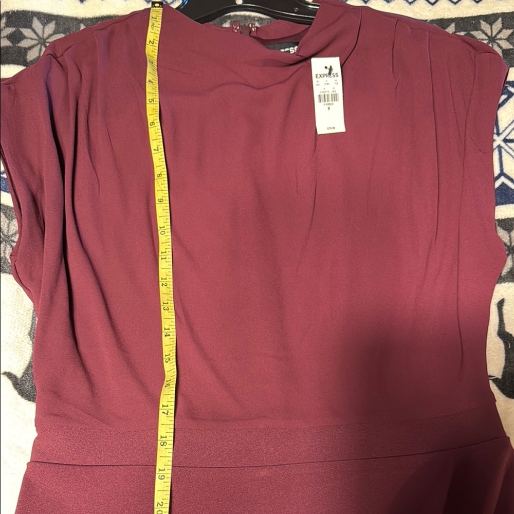 Express Rich Burgundy/Plum Midi Dress NWT size Medium - Picture 7 of 9